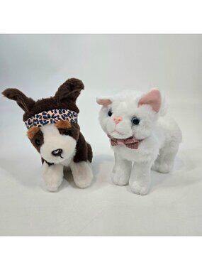 Our Generation Pet Plush Stuffed Animals Nillie the Dog & Turkish Angora Cat 5"